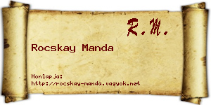 Rocskay Manda névjegykártya
